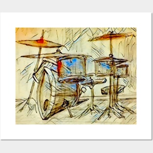 Warped Drum Kit Posters and Art